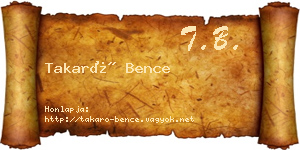 Takaró Bence névjegykártya